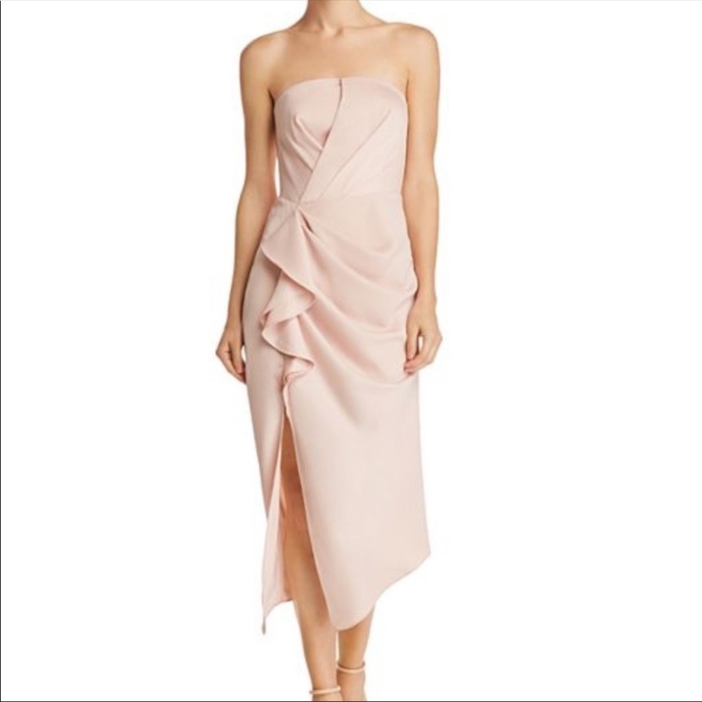 C/MEO Collective No Less Strapless Midi Dress